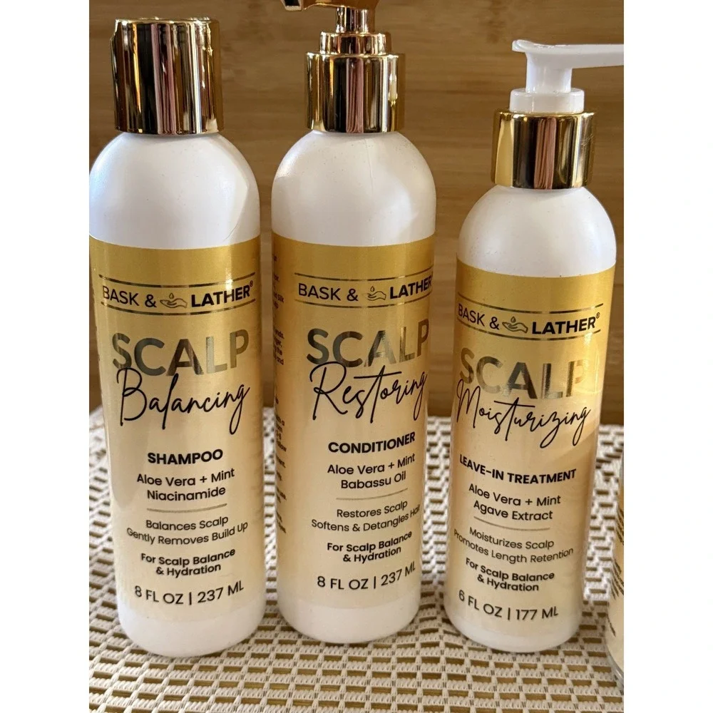 Bask & Lather Hydrating & Nourishing 4-Step Routine Scalp Therapy System